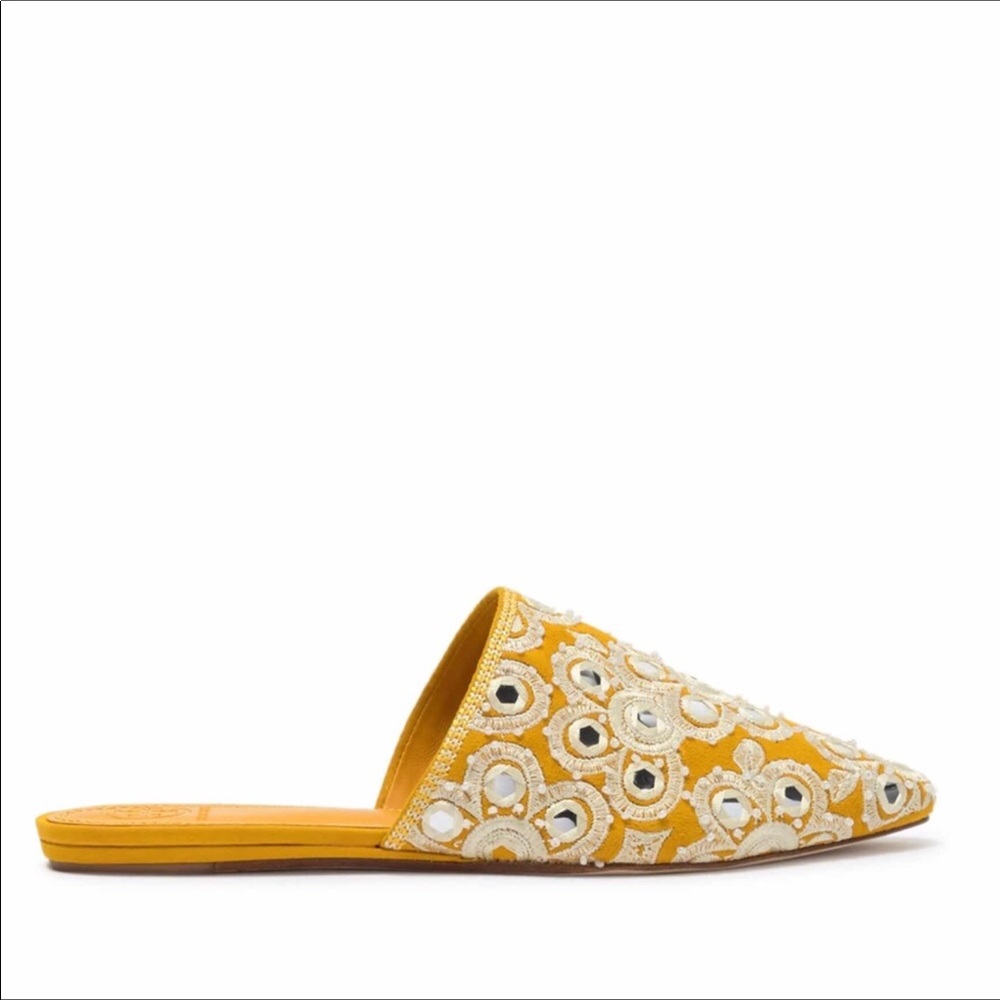 {Tory Burch} Elora Shisha Mirror Mules Size 6.5M